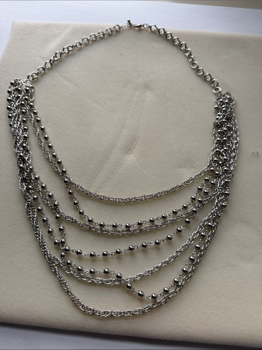 Silver Multi-Strand Layered Necklace - Women Jewelry